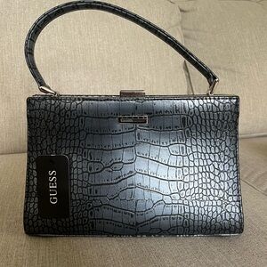 Guess handbag in gray and black crocodile print